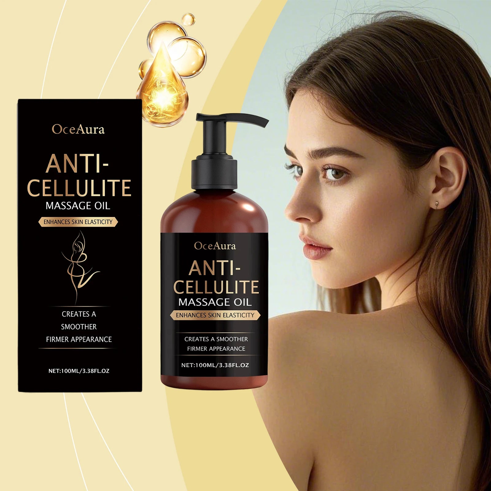 Revitalize Your Skin with OceAura Anti-Cellulite Body Massage Oil - Grapefruit Essential Oil for Tightening and Moisturizing - 100ml